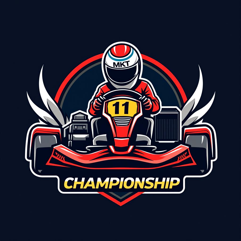  logo of mkkt kart racing championship, (logo:1.15), hq, hightly detailed, 4k