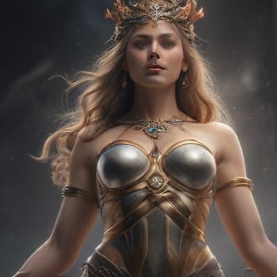 Jupiter goddess hyperrealistic, full body, detailed clothing, highly detailed, cinematic lighting, stunningly beautiful, intricate, sharp focus, f/1. 8, 85mm, (centered image composition), (professionally color graded), ((bright soft diffused light)), volumetric fog, trending on instagram, trending on tumblr, HDR 4K, 8K