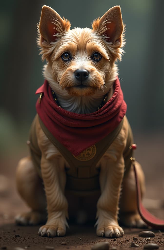  cachorro hyperrealistic, full body, detailed clothing, highly detailed, cinematic lighting, stunningly beautiful, intricate, sharp focus, f/1. 8, 85mm, (centered image composition), (professionally color graded), ((bright soft diffused light)), volumetric fog, trending on instagram, trending on tumblr, HDR 4K, 8K