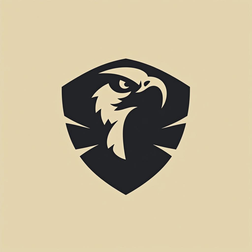  design a logo, create an emblem logo using an eagle’s eye and a shield, emphasizing the company’s focus on vigilance and protection.