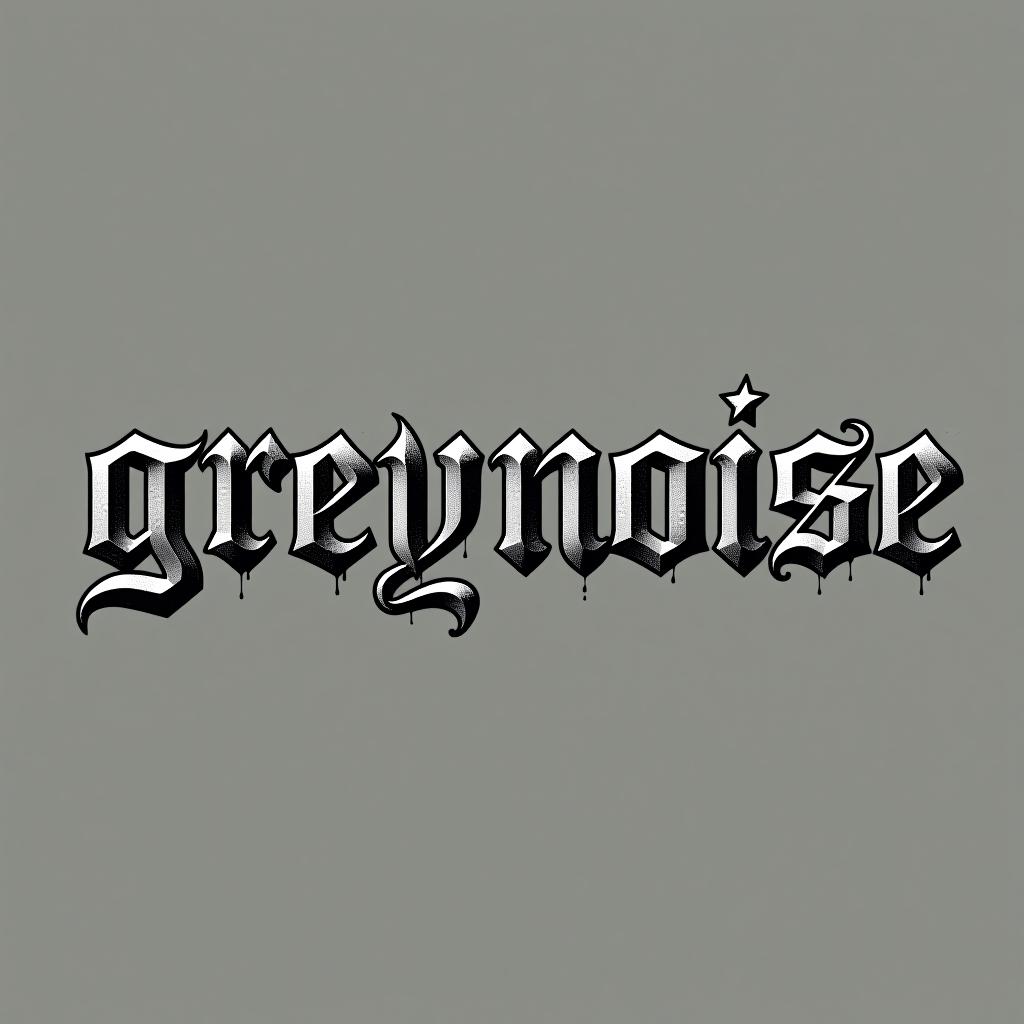  design a logo, band name. band name greynoise and i want it to have a gothic look so its a crazy font and its super fady and kinda hard to read but make it aoft and aesthetic cause its a soft rock band. make it all capitol letters, with the text 'greynoise'.