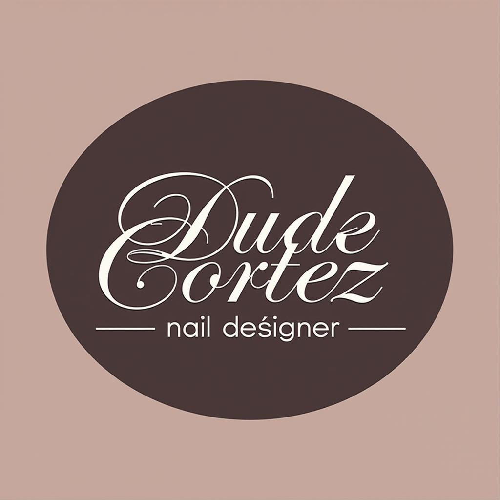  design a logo, uma logo elegante e sofisticada reacionada a nail arte, with the text 'duda cortez nail designer'.