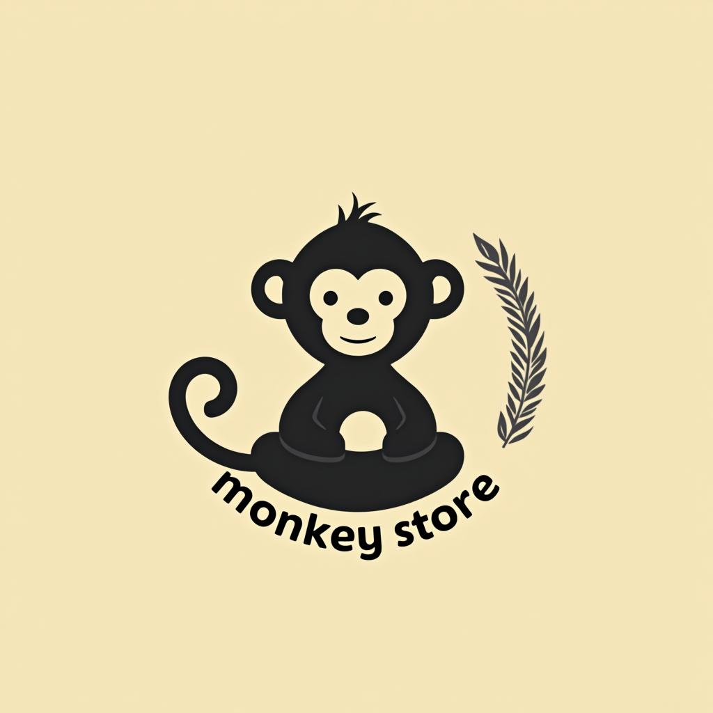  design a logo, , with the text 'monkey store '.