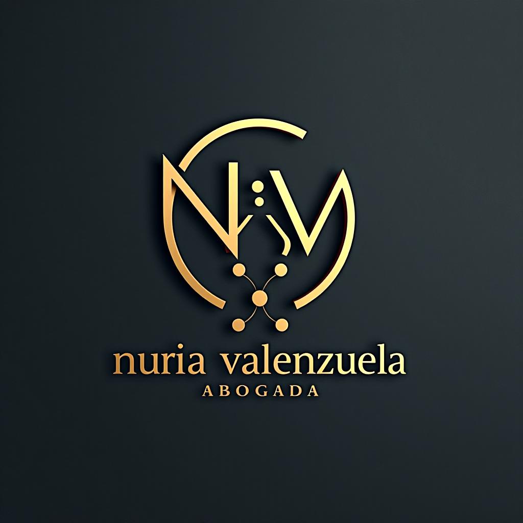  design a logo, despacho de abogados con balanza junto con las letras n y v, with the text 'nuria valenzuela abogada'.