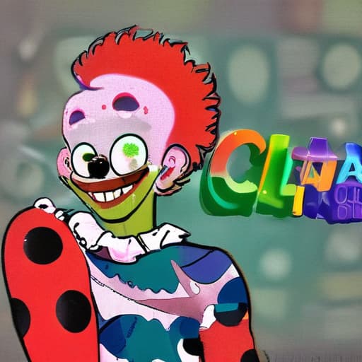 Cartoon clown with clown hair clown hair