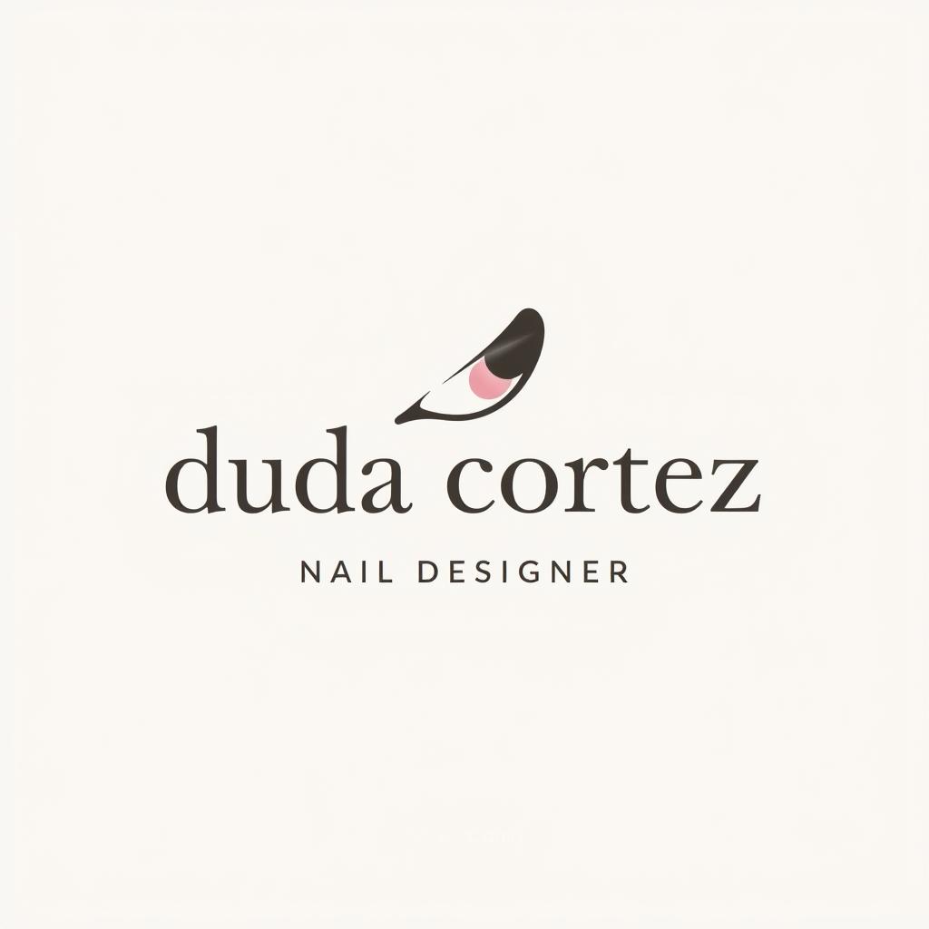  design a logo, uma logo elegante e sofisticada reacionada a nail arte, with the text 'duda cortez nail designer'.