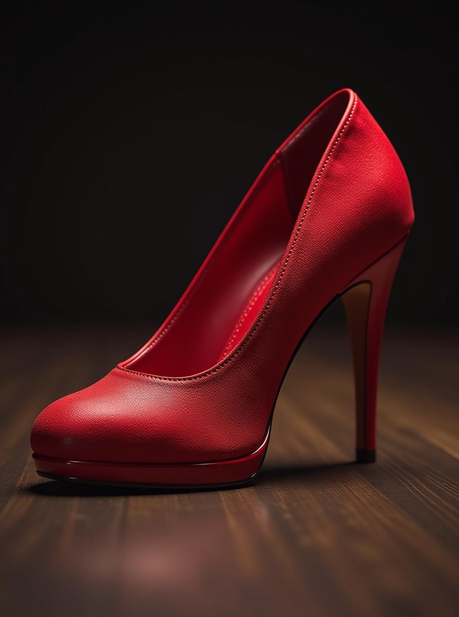  a red shoe, high quality, high details, hd, perfect composition, 4k epic detailed, highly detailed, sharp focus, high resolution