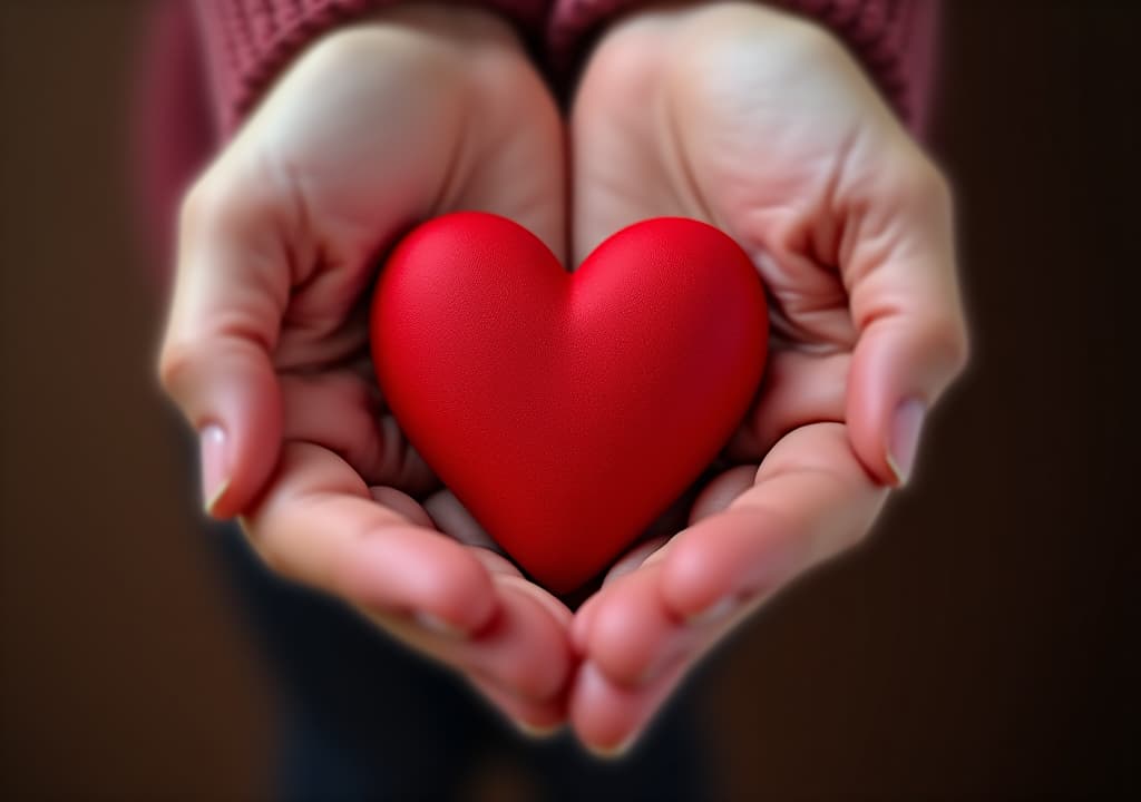  beautiful red heart in hands