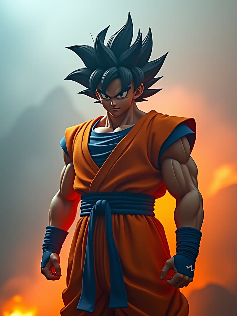  a surrealistic goku shaped iron house hyperrealistic, full body, detailed clothing, highly detailed, cinematic lighting, stunningly beautiful, intricate, sharp focus, f/1. 8, 85mm, (centered image composition), (professionally color graded), ((bright soft diffused light)), volumetric fog, trending on instagram, trending on tumblr, HDR 4K, 8K