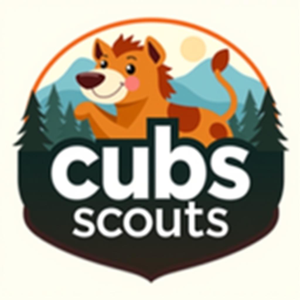  design a logo, , with the text 'cub scouts'.