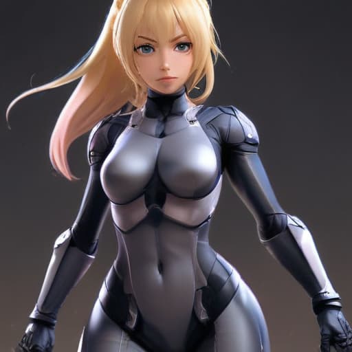 hero anime girl in a tight fighting suit