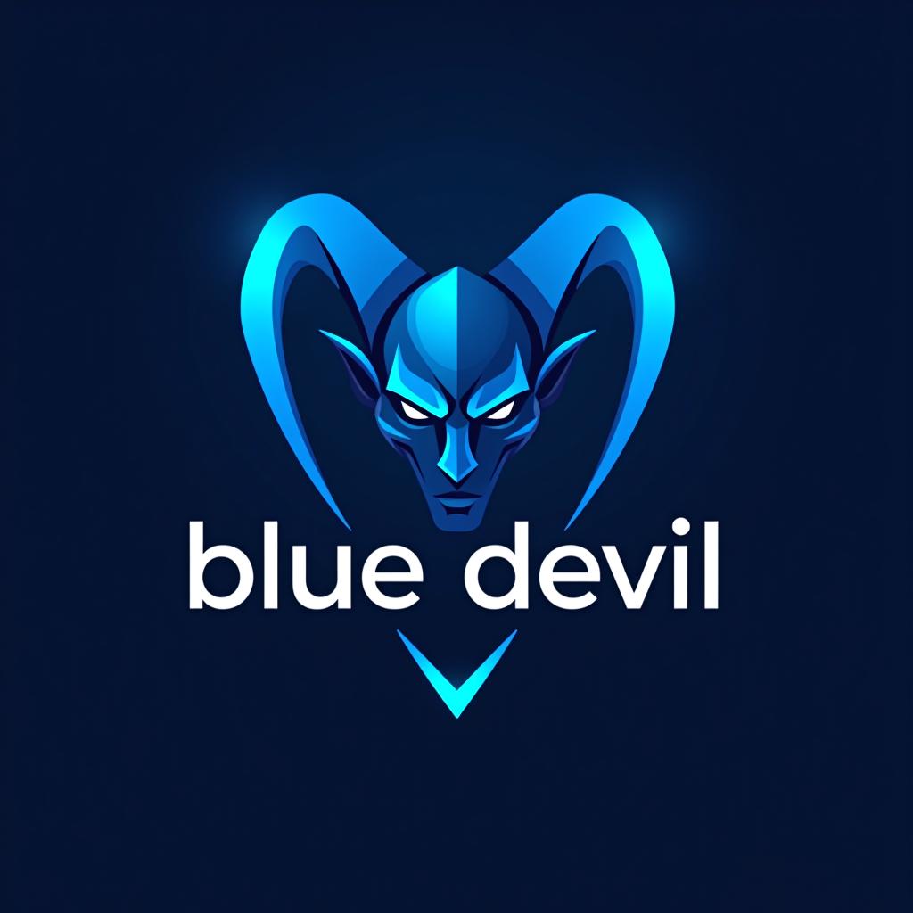  design a logo, , with the text 'blue devil'.