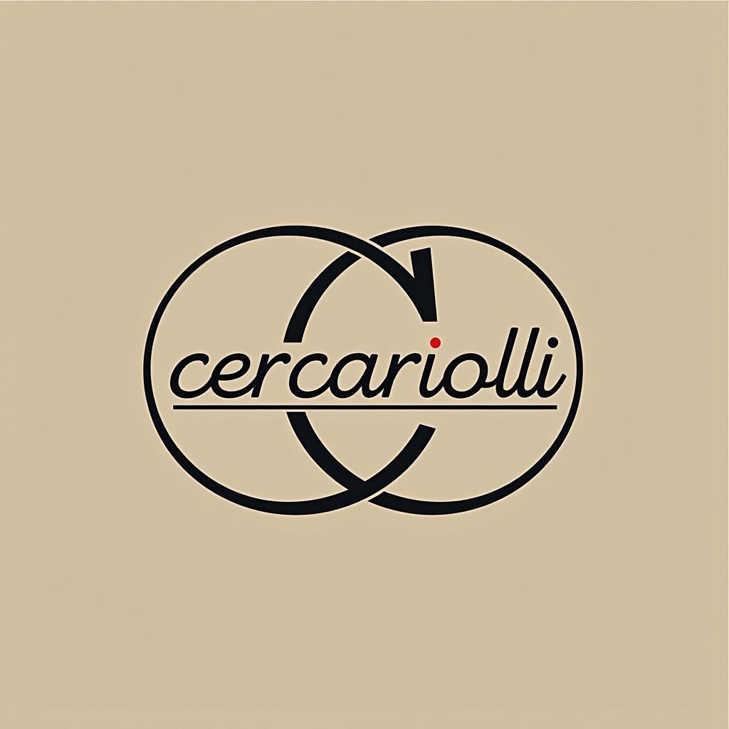  design a logo, quero uma logo para loja de roupa com o nome de cercariolli, na cor bege terroso, dourado e branco que tenha um brasão com um c no meio fonte parecida com a da revista vogue, with the text 'cercariolli '.