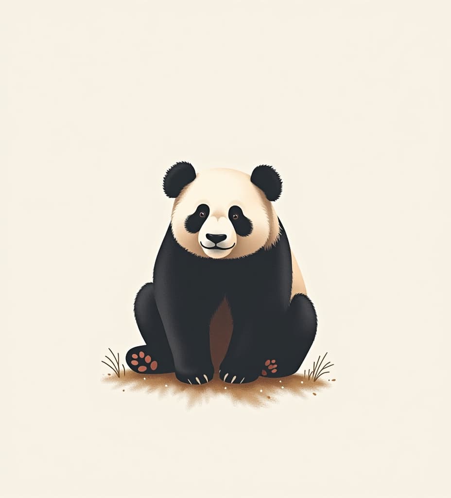  a panda minimal typgraphy text "panda" which made panda