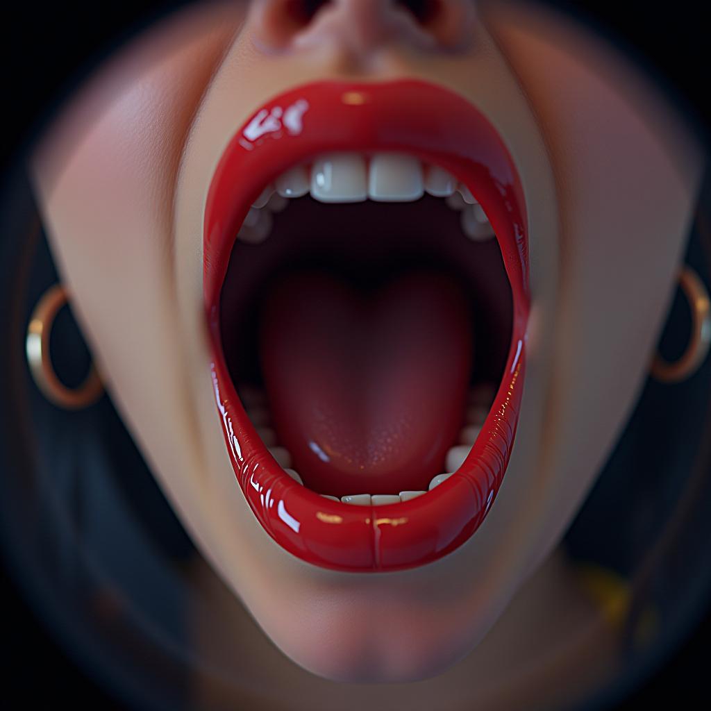  lewd hentai style, a stunningly realistic raw pov photo showing an endoscope view of deep inside a beautiful japanese woman’s mouth.