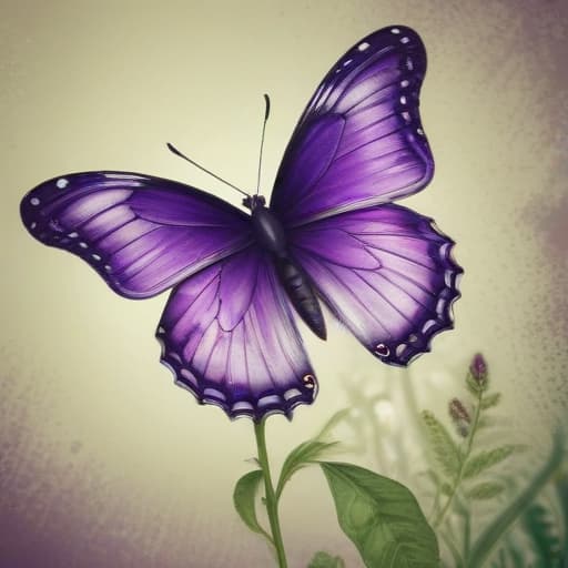 Dibujo mariposa morada in Dibujo animado style with Naturaleza background