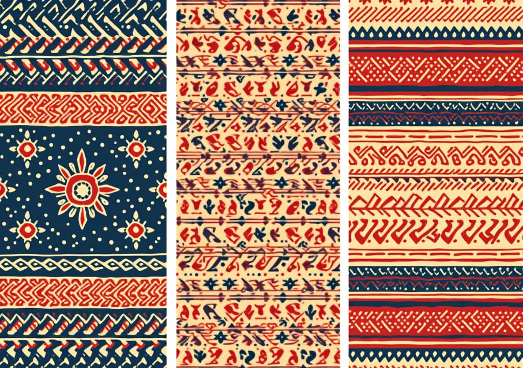  this pattern depicts an indian traditional block print design using the ajrakh pattern of batik. the design comes in three variations to display its traditional design.