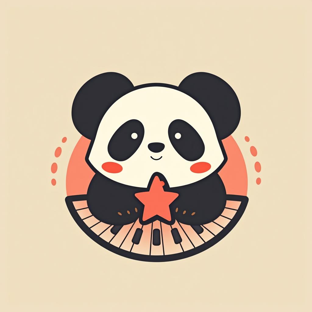  design a logo, ep.1, with the text 'music. panda, anime'.