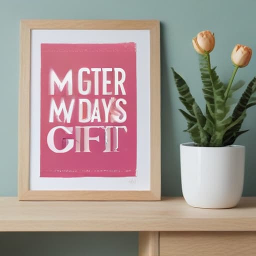 Create a poster saying Mother’s Day gift ideas