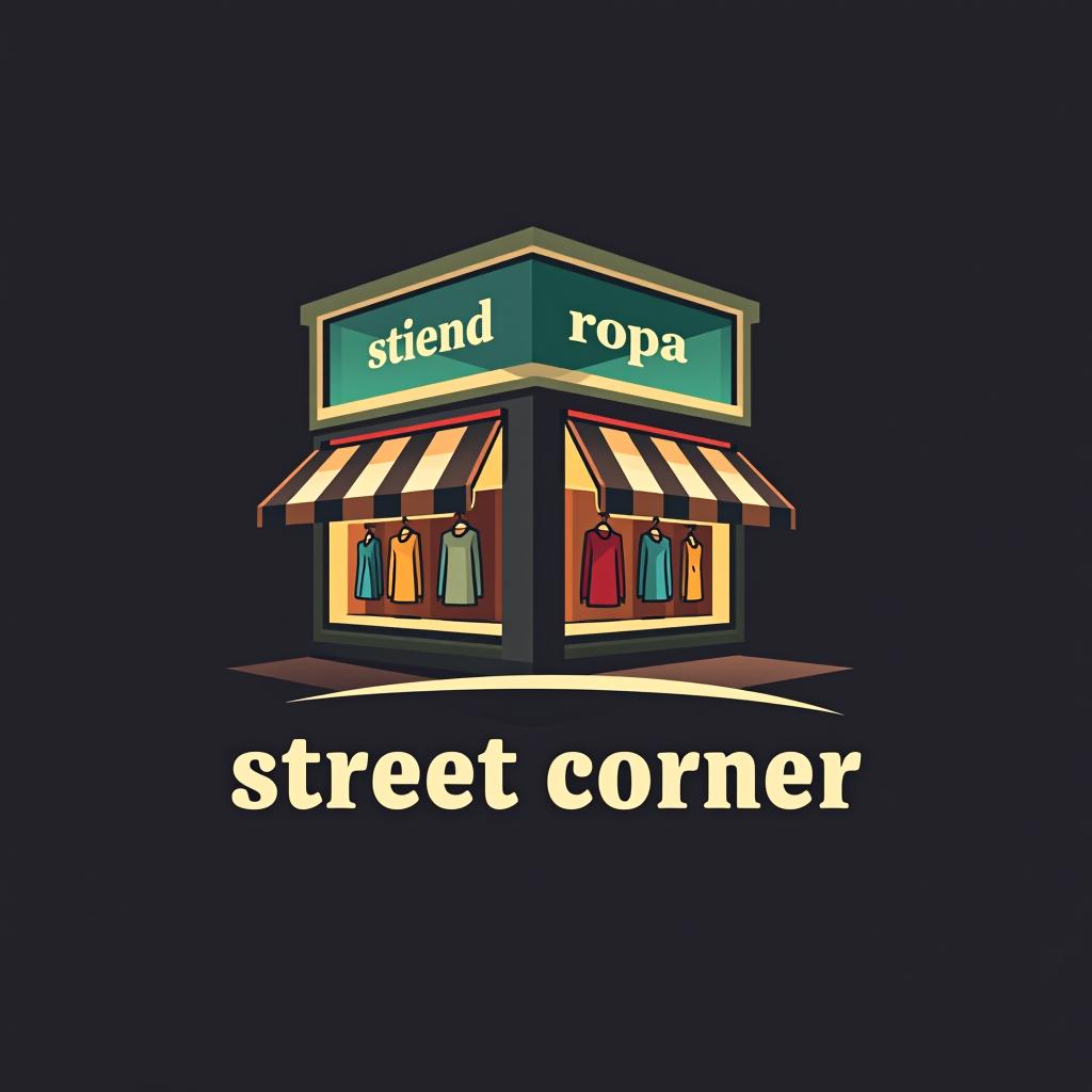  design a logo, tienda de ropa en una esquina , with the text 'street corner'.