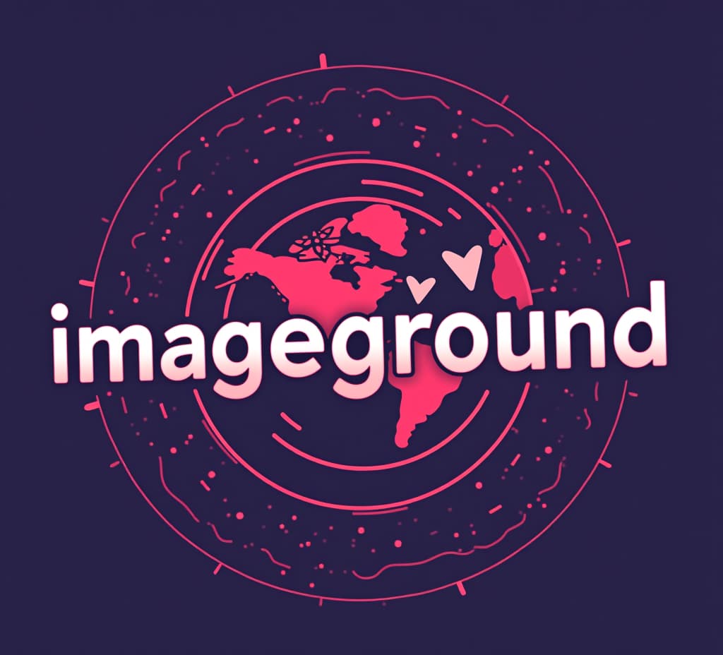  logo of text "imageground", ai girl