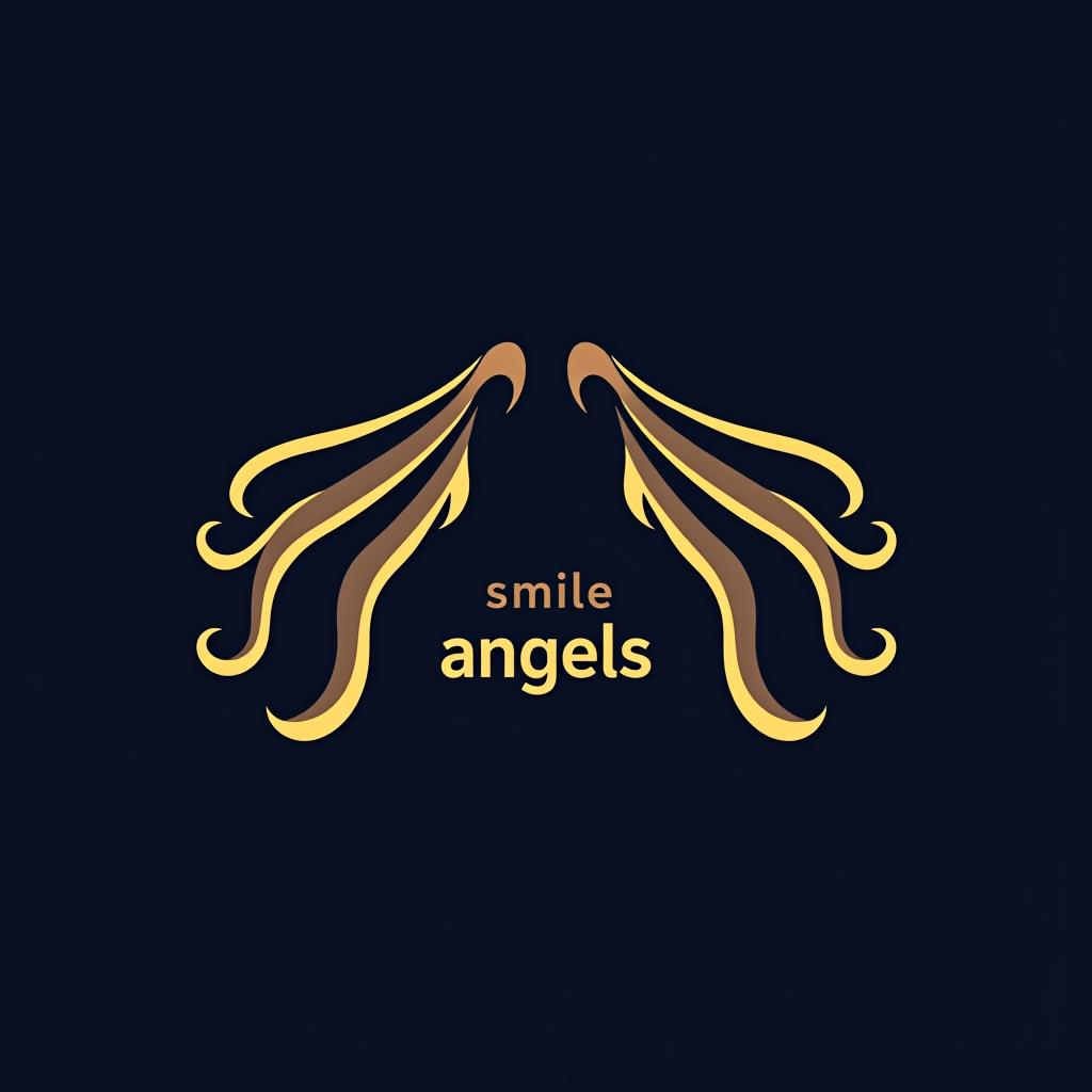  design a logo, in a geometric style. 水彩スタイル、水のロゴ、水色のグラデーションカラー、白背景。, with the text 'smile angels'.