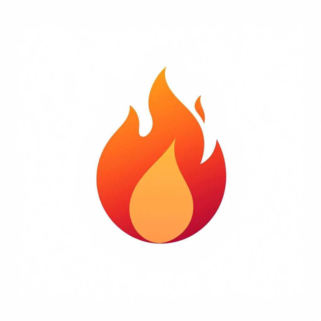  logo, fire icon, logo, graphics, 8k, white background, ui, ux, website