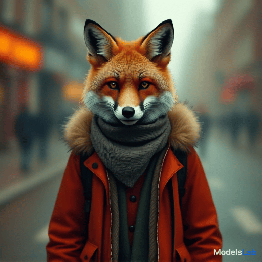  fox on street hyperrealistic, full body, detailed clothing, highly detailed, cinematic lighting, stunningly beautiful, intricate, sharp focus, f/1. 8, 85mm, (centered image composition), (professionally color graded), ((bright soft diffused light)), volumetric fog, trending on instagram, trending on tumblr, HDR 4K, 8K