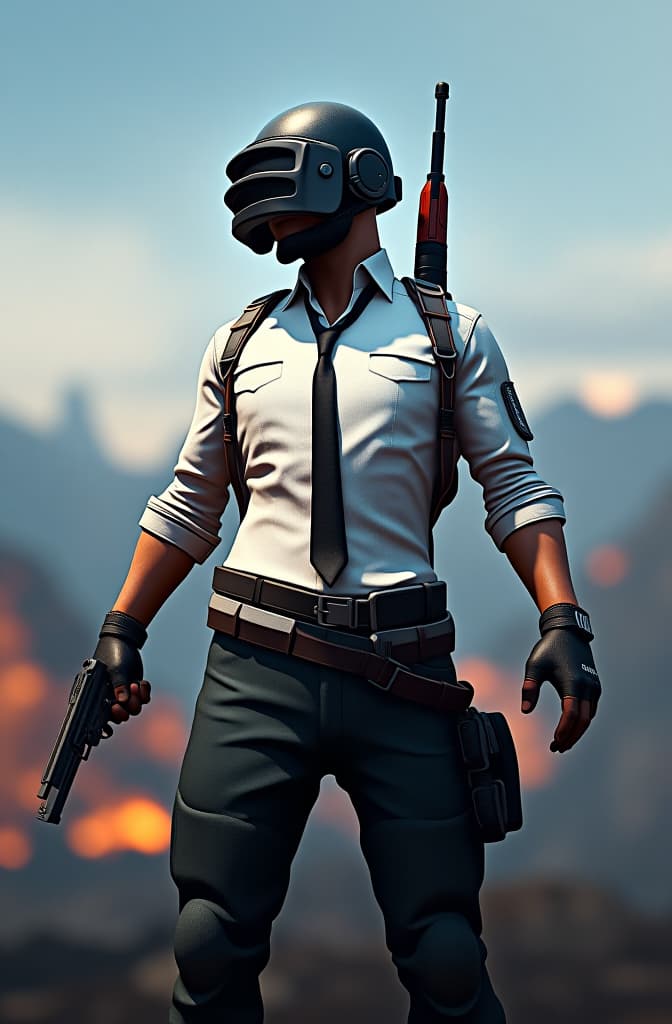  pubg y rocket league hyperrealistic, full body, detailed clothing, highly detailed, cinematic lighting, stunningly beautiful, intricate, sharp focus, f/1. 8, 85mm, (centered image composition), (professionally color graded), ((bright soft diffused light)), volumetric fog, trending on instagram, trending on tumblr, HDR 4K, 8K