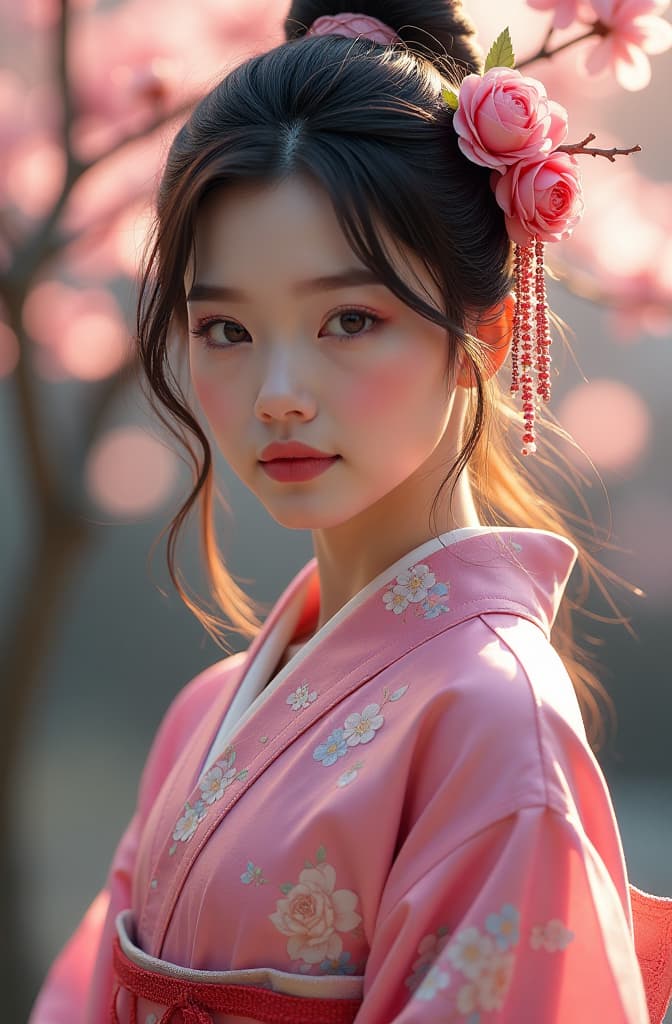  sakura hyperrealistic, full body, detailed clothing, highly detailed, cinematic lighting, stunningly beautiful, intricate, sharp focus, f/1. 8, 85mm, (centered image composition), (professionally color graded), ((bright soft diffused light)), volumetric fog, trending on instagram, trending on tumblr, HDR 4K, 8K