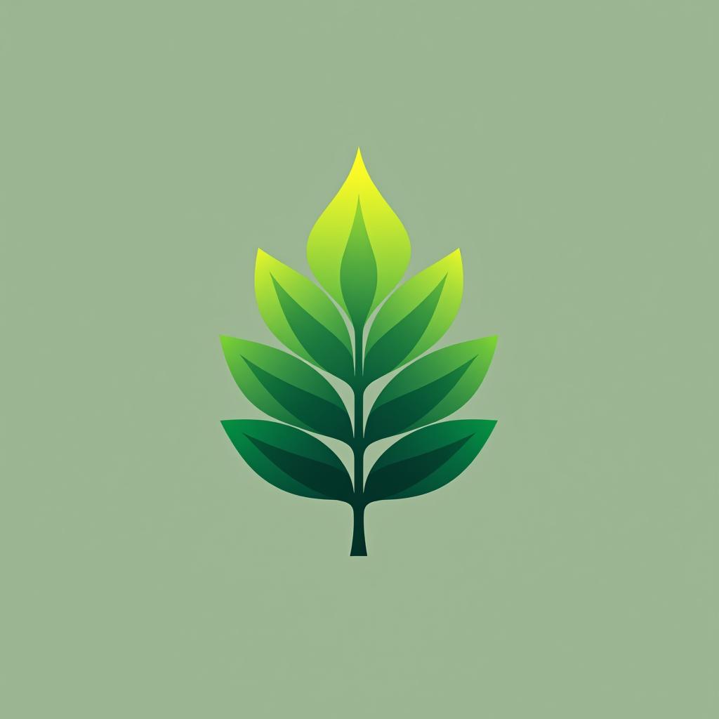  design a logo, minimalist geometric logo of green leaf vector graphic