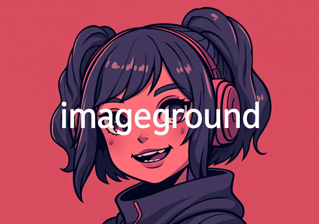  logo of text "imageground", ai girl