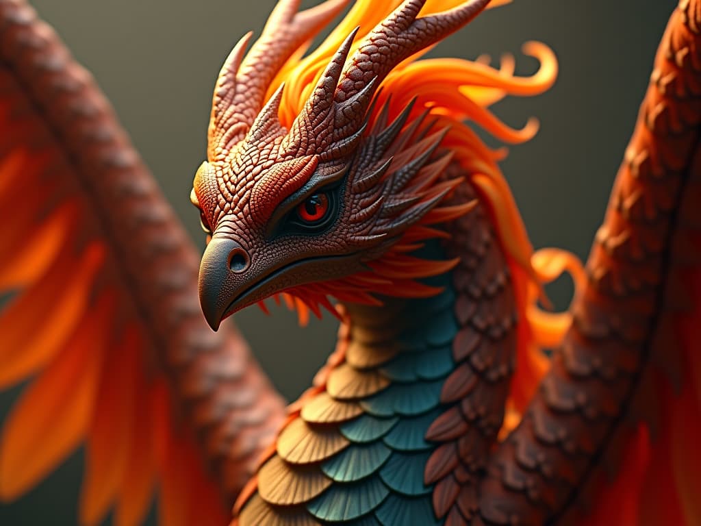  (masterpiece, best quality, stunning, highly detailed, close up view of a medusa phoenix hybrid creature, (intricate feathers, detailed scales, detailed snake like hair, fiery feathers), dramatic lighting, hdr, (mythical, fantasy), oil painting), legendary creature, trending on artstation hyperrealistic, full body, detailed clothing, highly detailed, cinematic lighting, stunningly beautiful, intricate, sharp focus, f/1. 8, 85mm, (centered image composition), (professionally color graded), ((bright soft diffused light)), volumetric fog, trending on instagram, trending on tumblr, HDR 4K, 8K