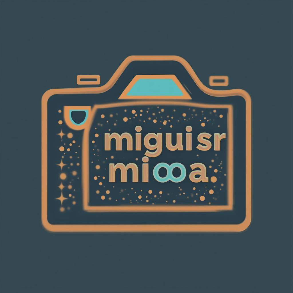  design a logo, photo camera , with the text 'migui sr'.