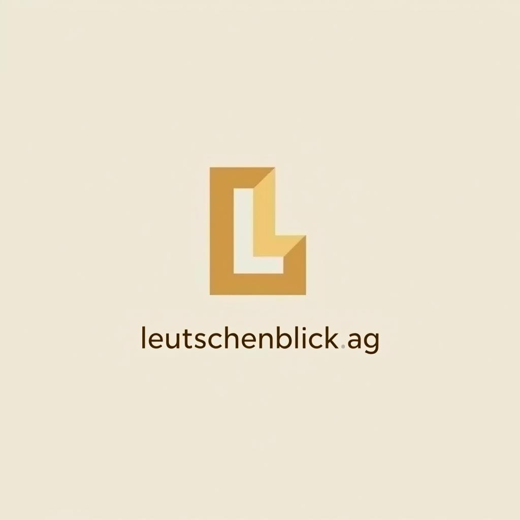  design a logo, goldenes logo mit den buchstaben: lbag ,übereinandergelegt, with the text 'leutschenblick ag'.