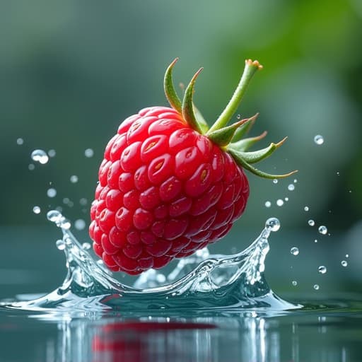  plapberry flying through the air with water