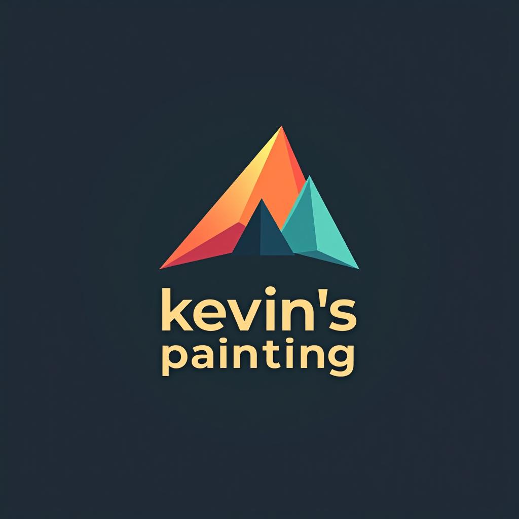  design a logo, in a origami style. painting service , with the text 'kevin’s painting '.