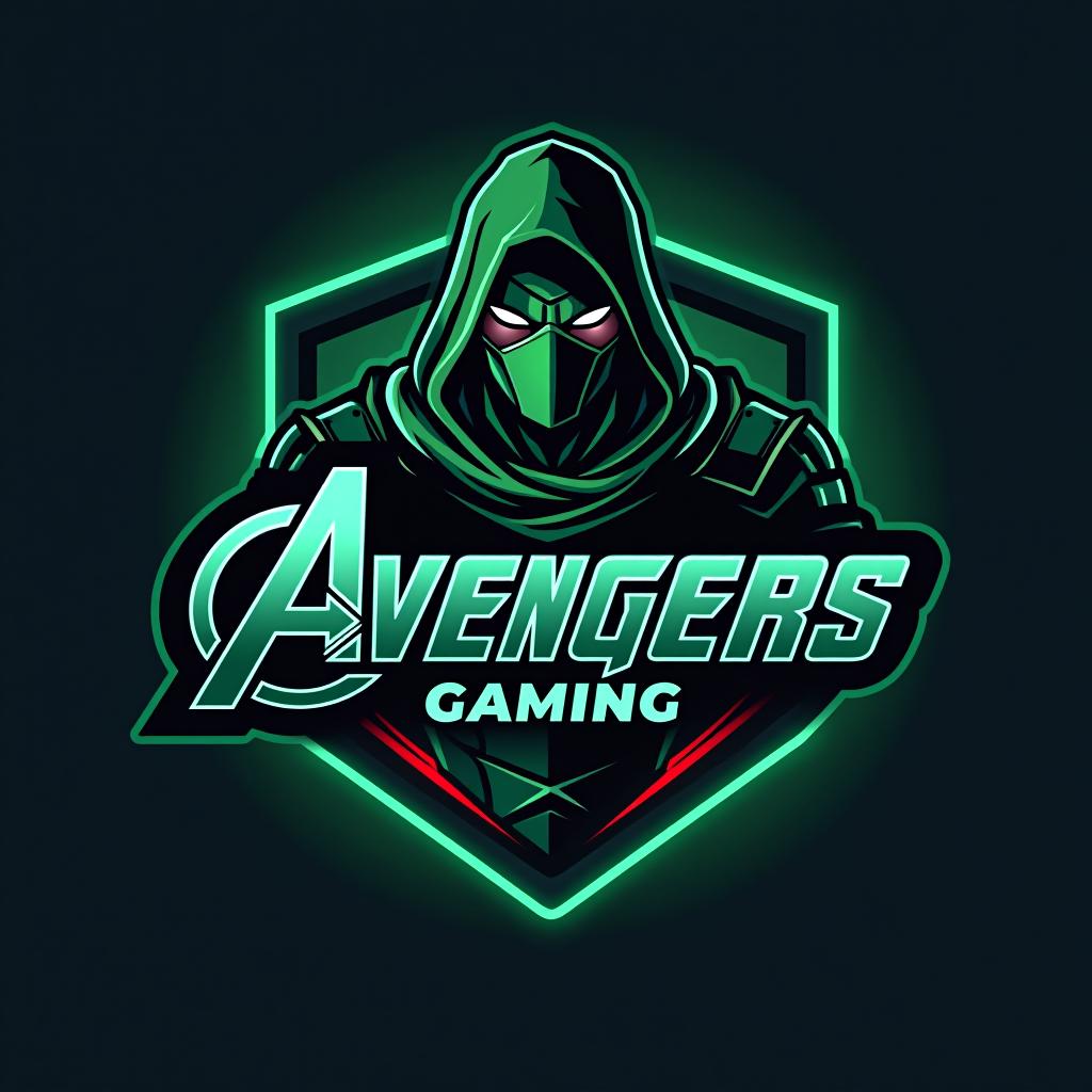  design a logo, le personnage gamora des avengers avec gamora gaming écrit au centre du logo avec l’écriture avengers, with the text 'gamora gaming'.