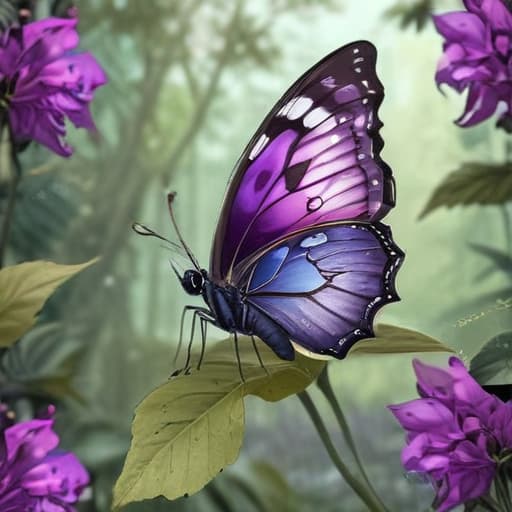 Dibujo mariposa morada in Arte de cómic style with Naturaleza background