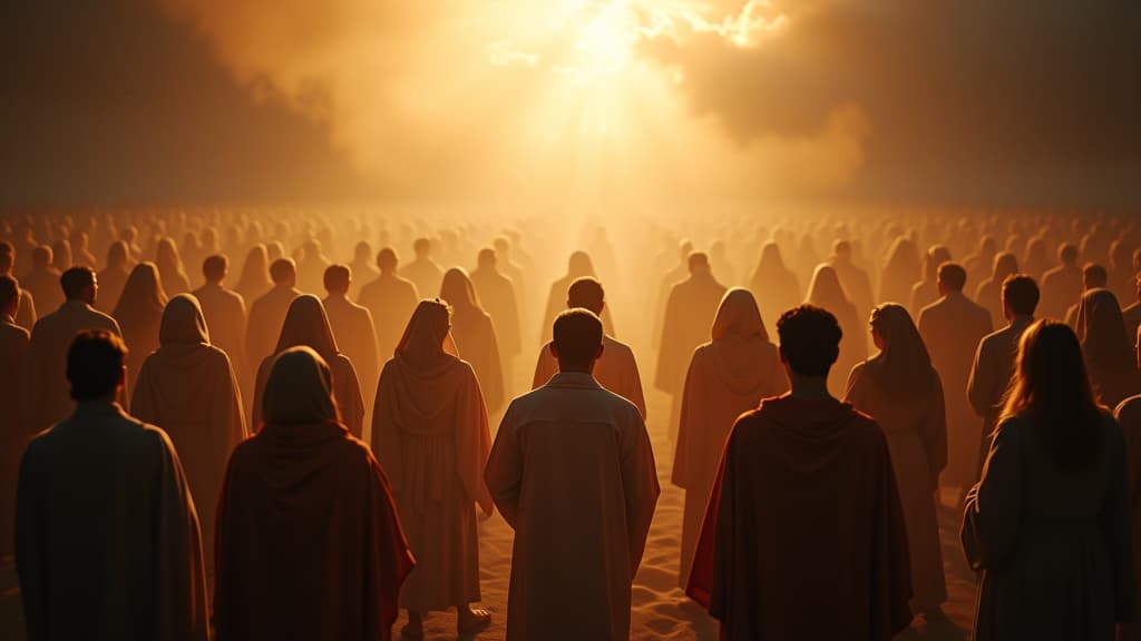  a powerful image of pentecost, contrasting the confusion of babel with the unity of different languages spoken on that day. hyperrealistic, full body, detailed clothing, highly detailed, cinematic lighting, stunningly beautiful, intricate, sharp focus, f/1. 8, 85mm, (centered image composition), (professionally color graded), ((bright soft diffused light)), volumetric fog, trending on instagram, trending on tumblr, HDR 4K, 8K