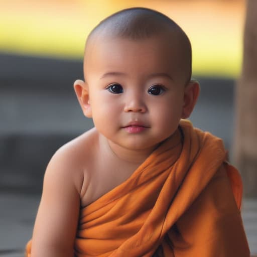 A baby cute monk