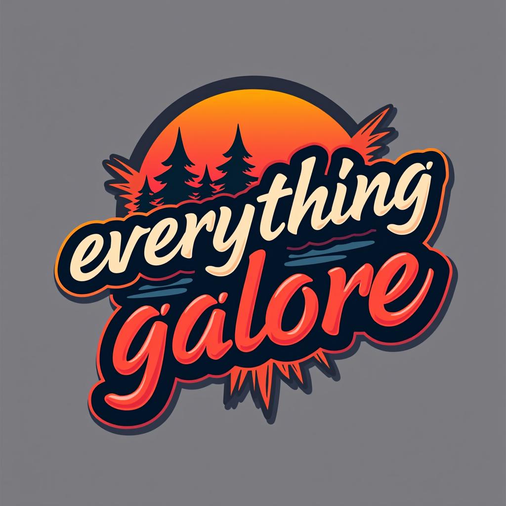  design a logo, custom sticker design for streetwear brand , with the text 'everythinggalore'.