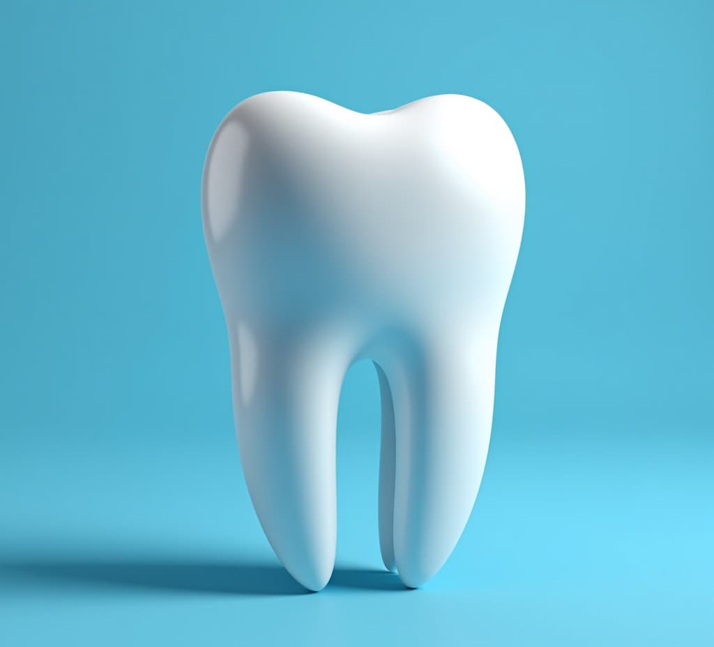  detailed 3d tooth model on blue background