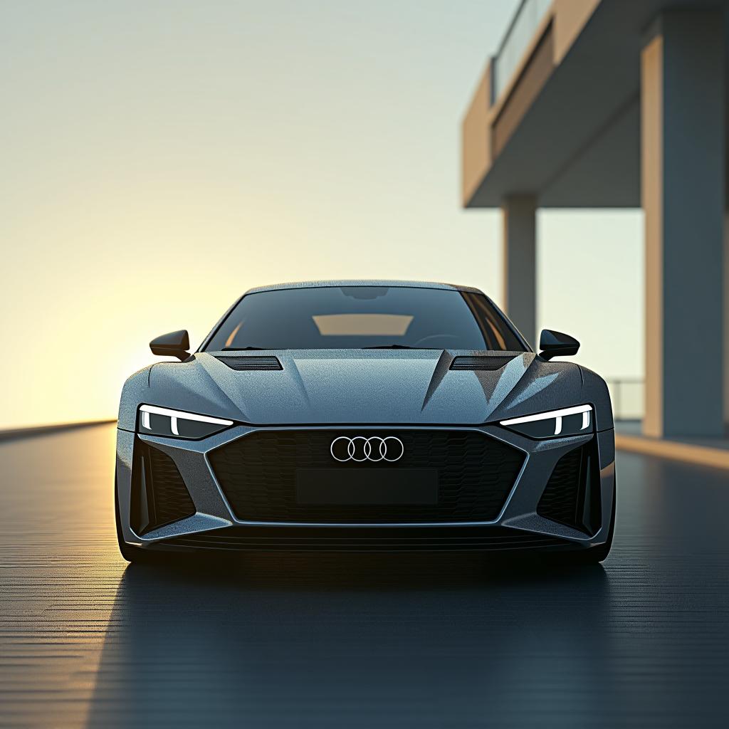  audi model from the future, bring me something unique hyperrealistic, full body, detailed clothing, highly detailed, cinematic lighting, stunningly beautiful, intricate, sharp focus, f/1. 8, 85mm, (centered image composition), (professionally color graded), ((bright soft diffused light)), volumetric fog, trending on instagram, trending on tumblr, HDR 4K, 8K