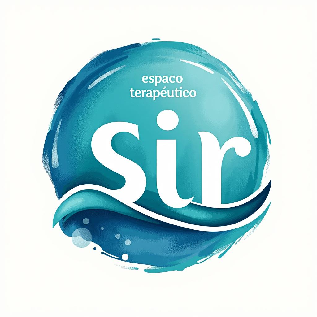  design a logo, estilo aquarela, logotipo, mar, cores azul turquesa, fundo branco, with the text 'espaço terapêutico sir '.