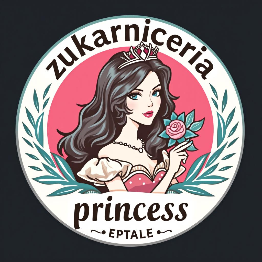  design a logo, logo con una princesa resaltante así como resaltó de la letra o y la letra z , with the text 'zukarniceria princess'.