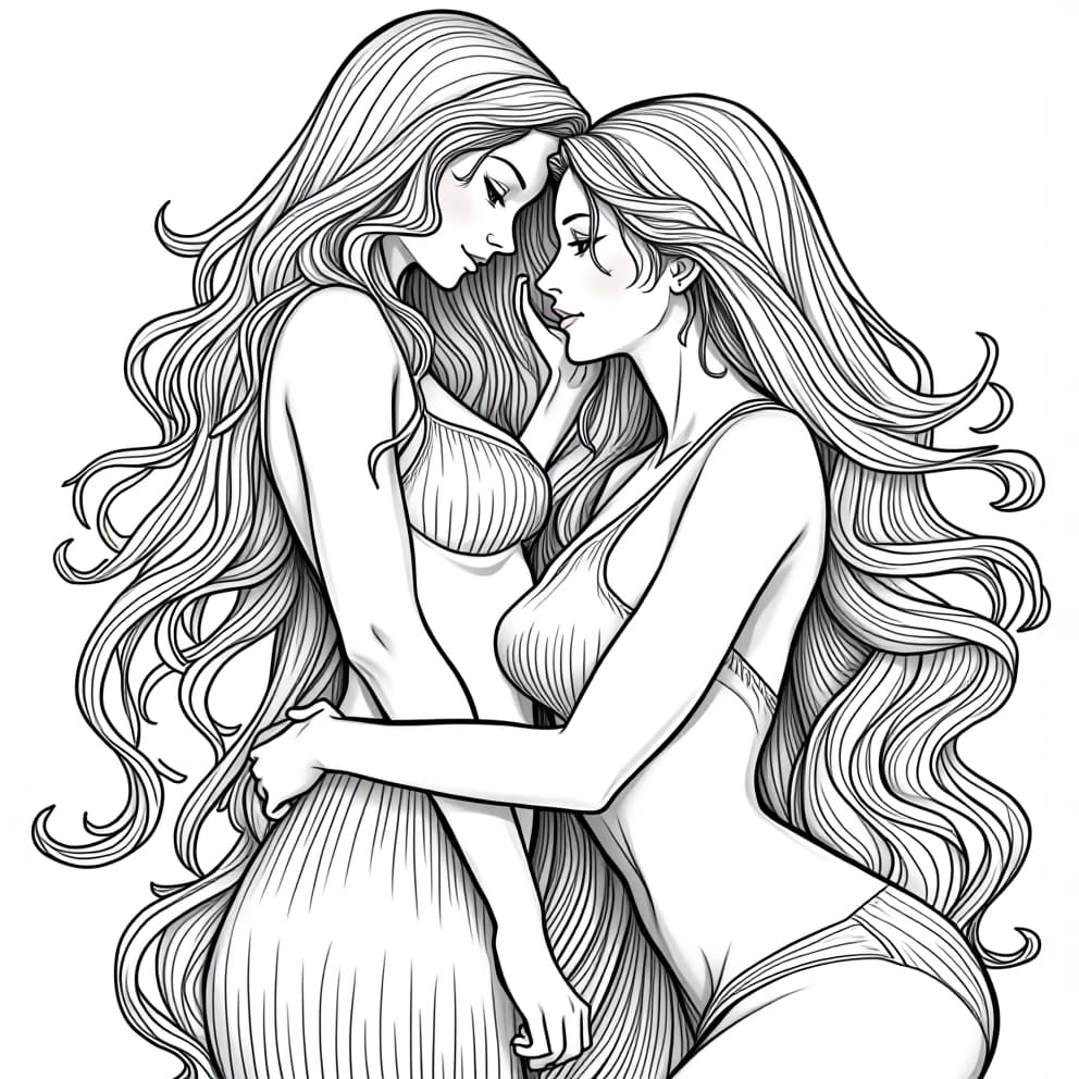  (white background: 2), (a no color image, a coloring book page line art), sex