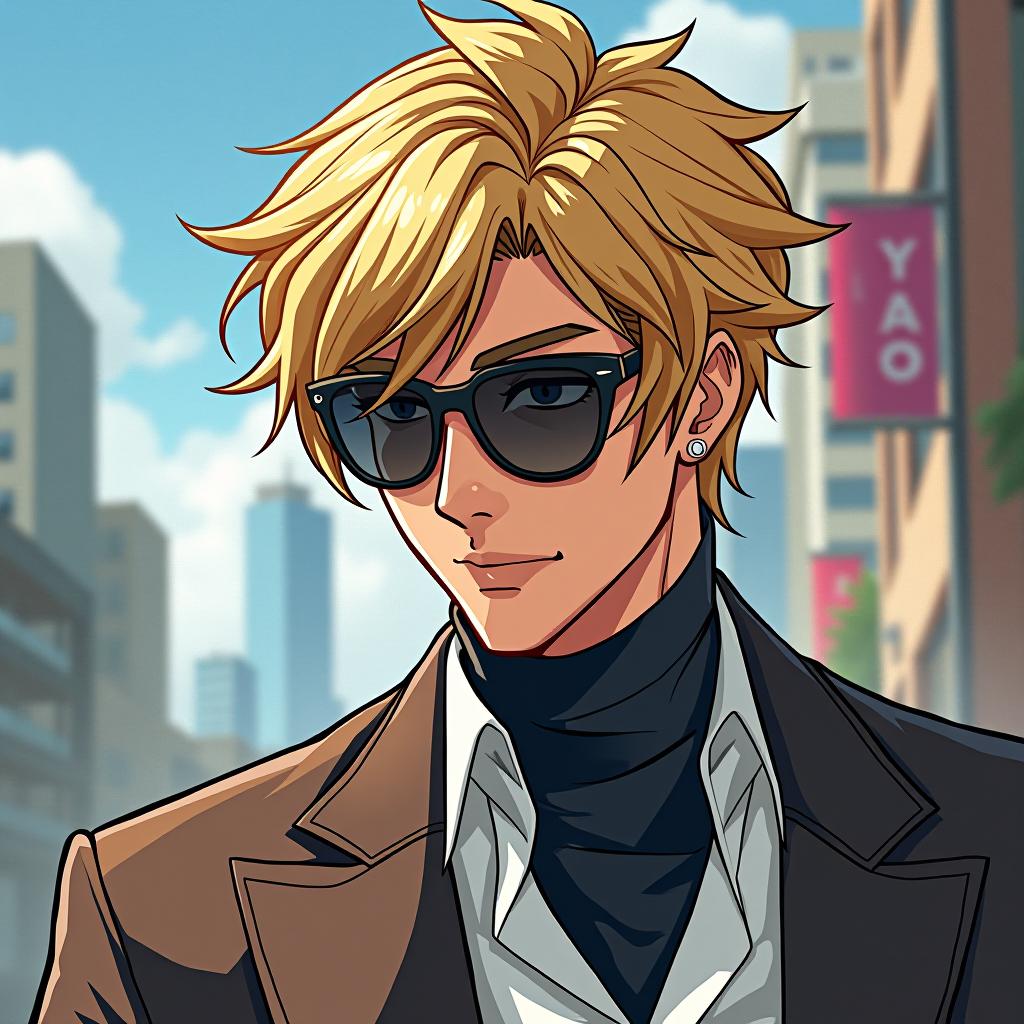  the guy in manhwa style with blonde hair.