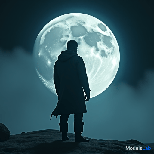  man on the moon holding "supercreator.ai" hyperrealistic, full body, detailed clothing, highly detailed, cinematic lighting, stunningly beautiful, intricate, sharp focus, f/1. 8, 85mm, (centered image composition), (professionally color graded), ((bright soft diffused light)), volumetric fog, trending on instagram, trending on tumblr, HDR 4K, 8K