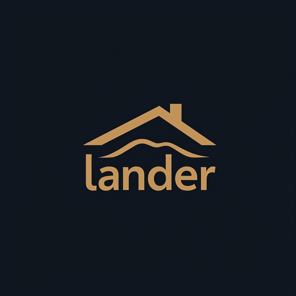  design a logo, minimal line logo in the theme of real estate, with the text ‘lander’